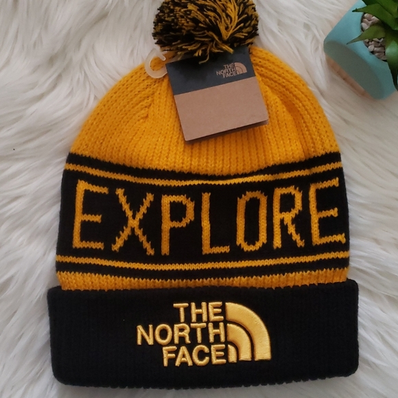 north face beanie yellow